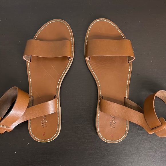 Madewell The Boardwalk Ankle Strap Sandal Leather Brown Shoe Sz 8 - Picture 2 of 11